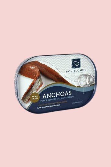 Anchois de Cantabrie Don Bocarte à l'huile d'olive, faible teneur en sel (198 gr - 26/28 filets)
