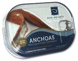 Boîte d'anchois Don Bocarte avec couvercle de plastique