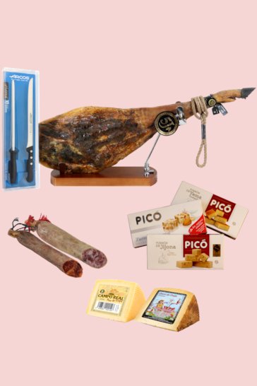 Panier avec jambon pata negra Teide
