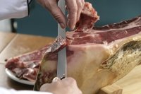 Découpe de la pointe du jambon